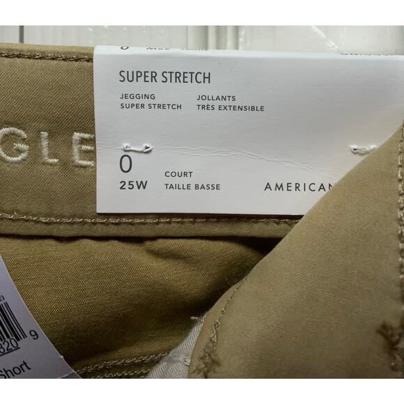 American Eagle skinny jegging khaki size 0 short NEW - Picture 2 of 10